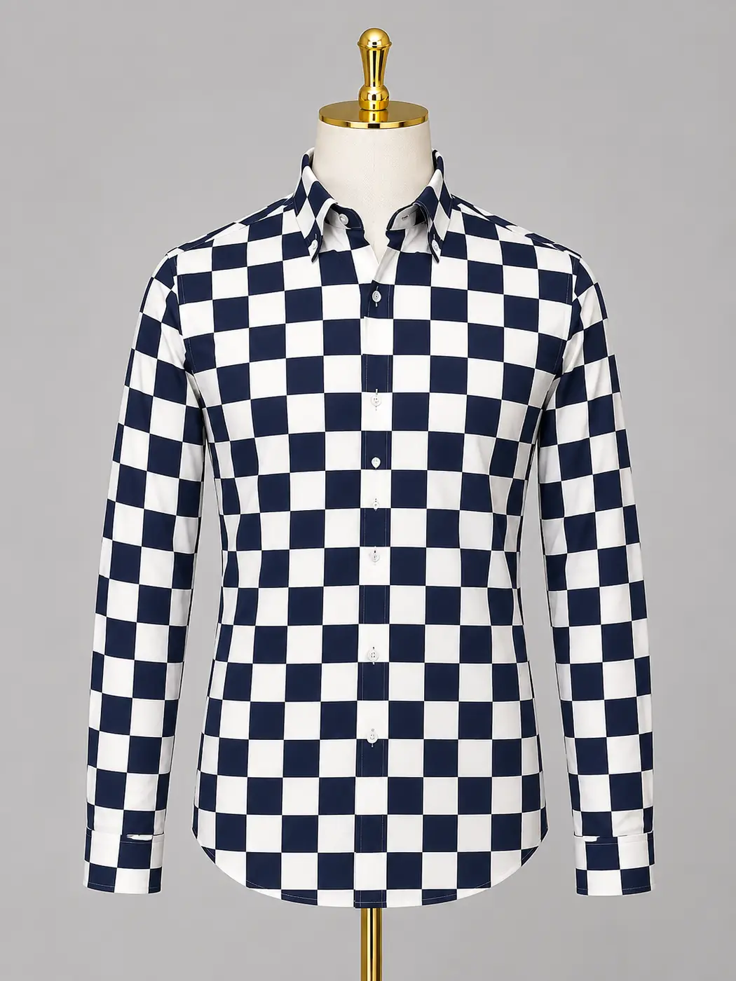 Checkered Blue & White Shirt