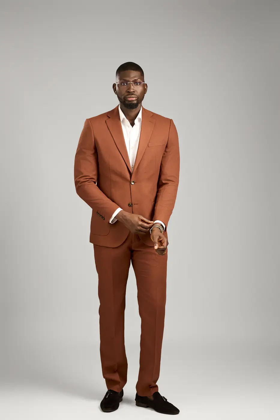Brown suit coat and trouser set