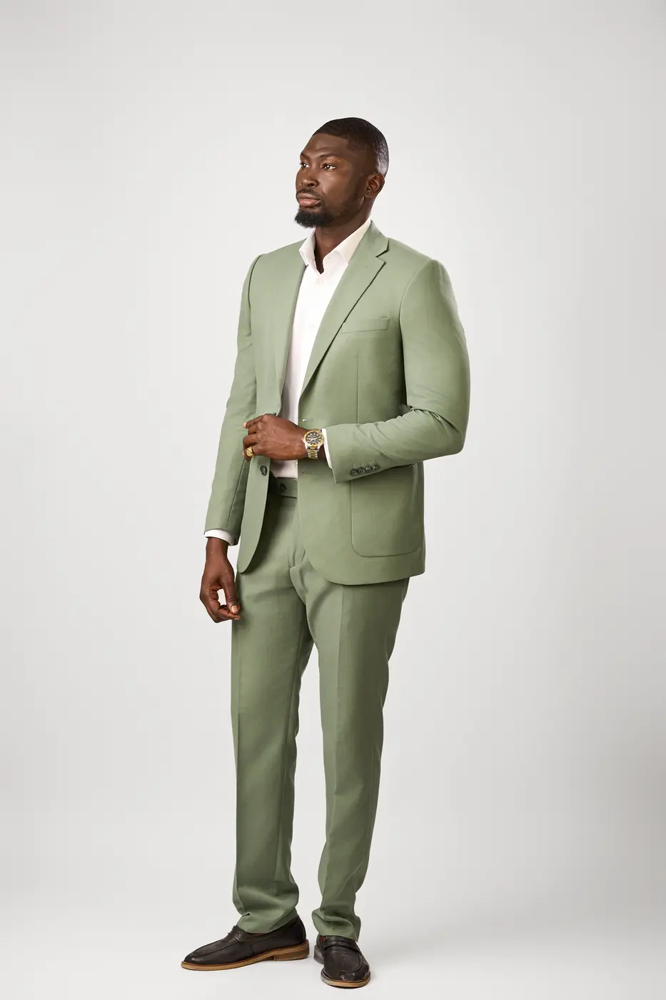 Turquoise Green suit coat and trouser set