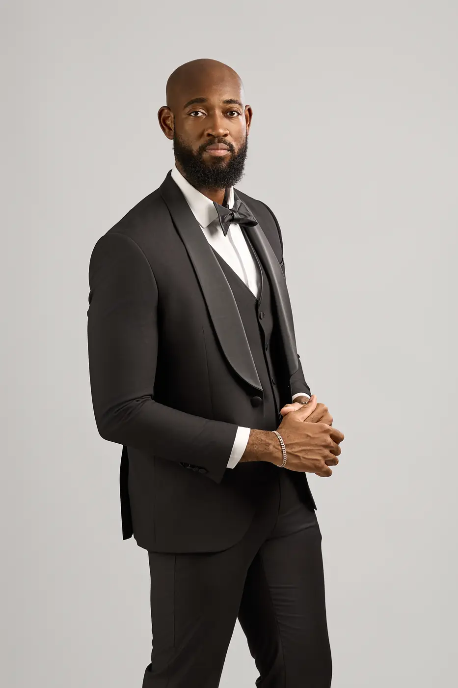 Black Silk and Cotton Tuxedo Set