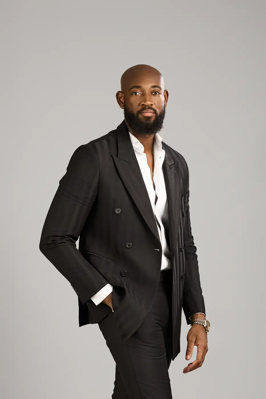 Black Mono Striped suit set